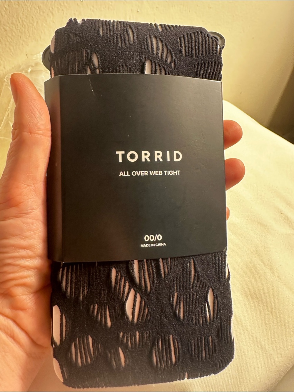 A38. Torrid Black All Over Web Tight - 00/0 size 10-12